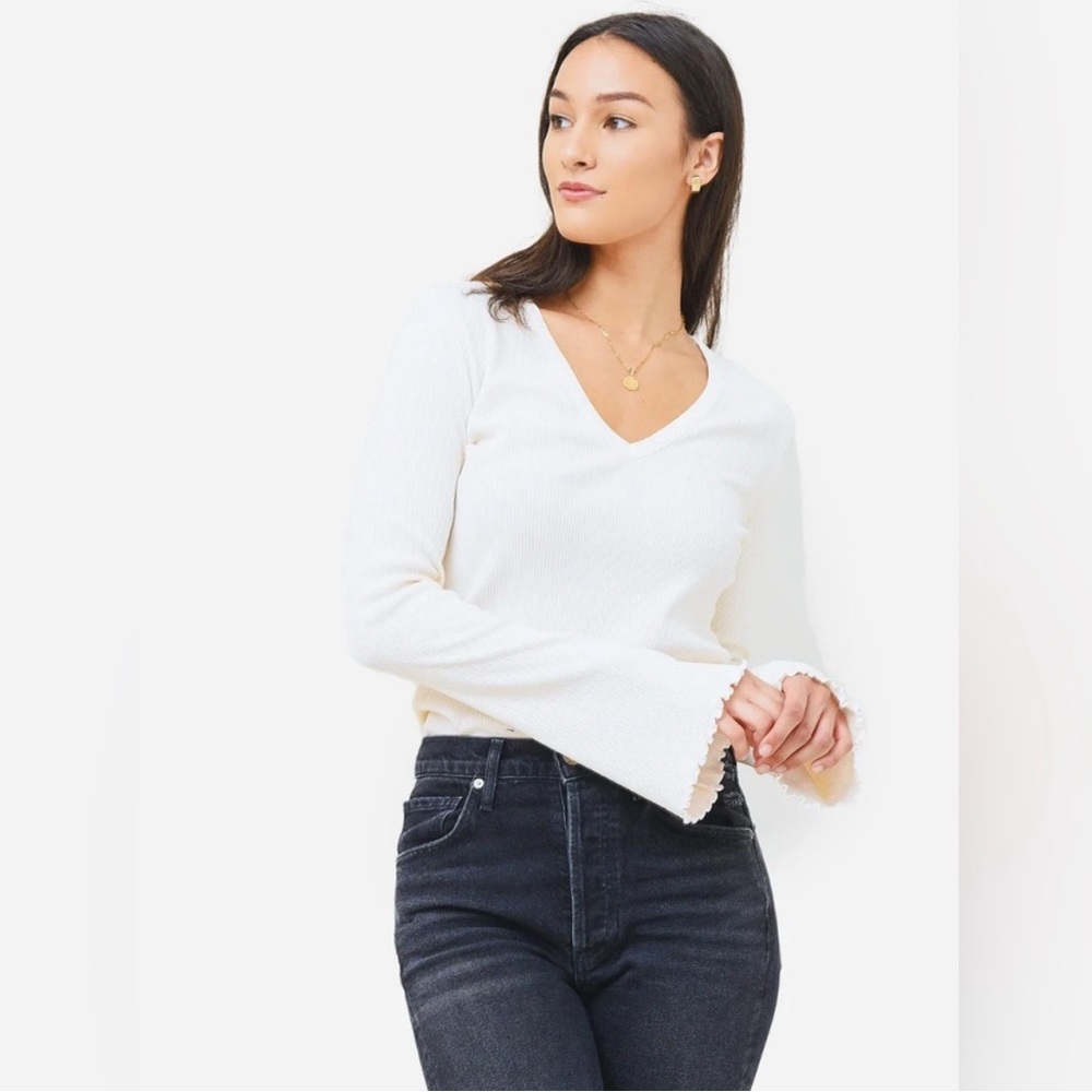 Citizens of Humanity Anni V-neck Ribbed Top Women’s size Large